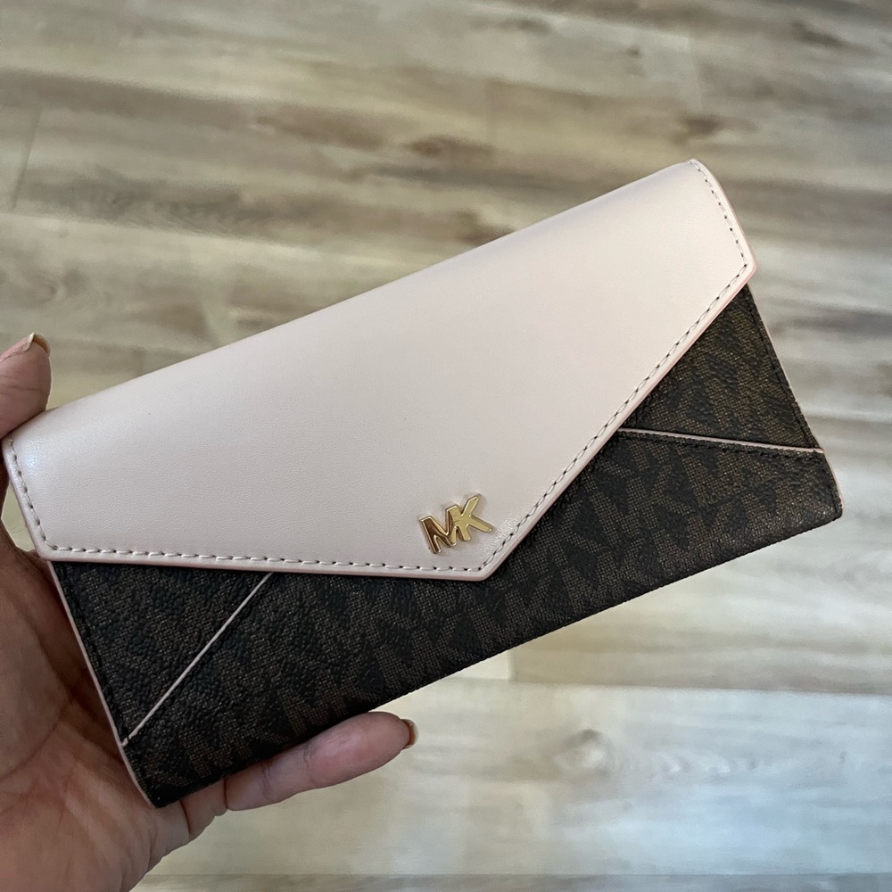 Michael Kors Pink and Brown Women's Wallet